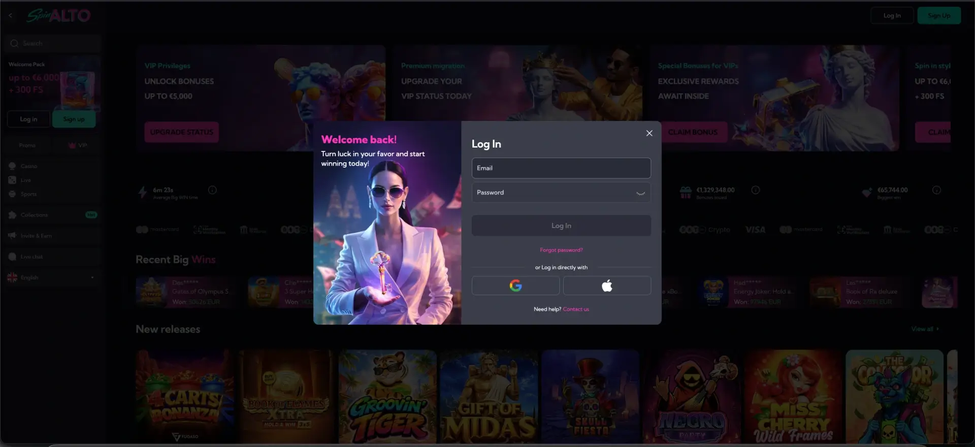 Spinalto casino login